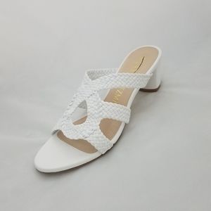 Stuart weitzman sarita woven slides white 36.5 6